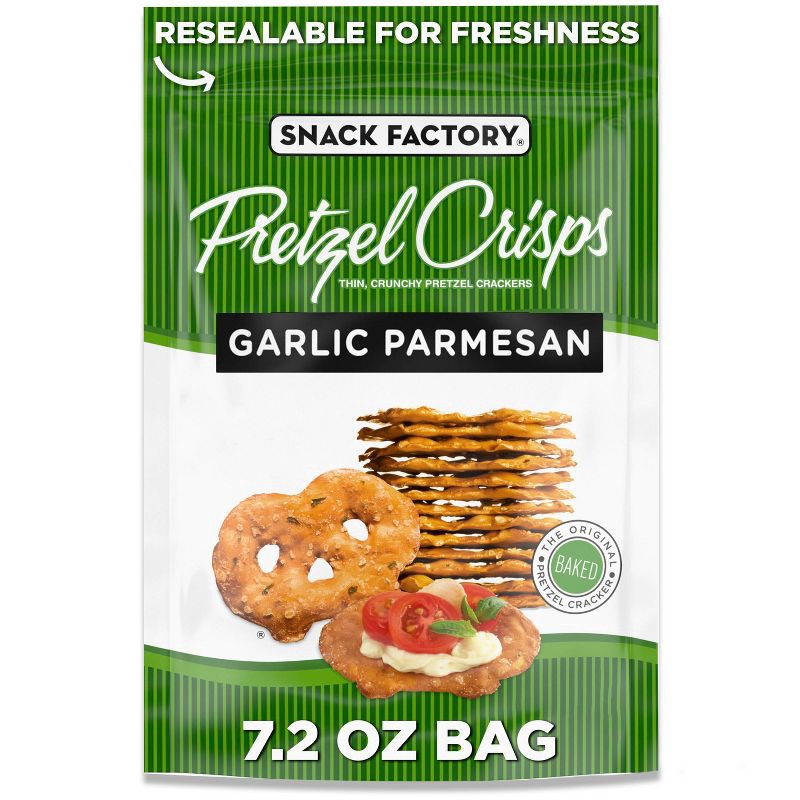 slide 1 of 12, Snack Factory Garlic Parmesan Pretzel Crisps - 7.2oz, 7.2 oz