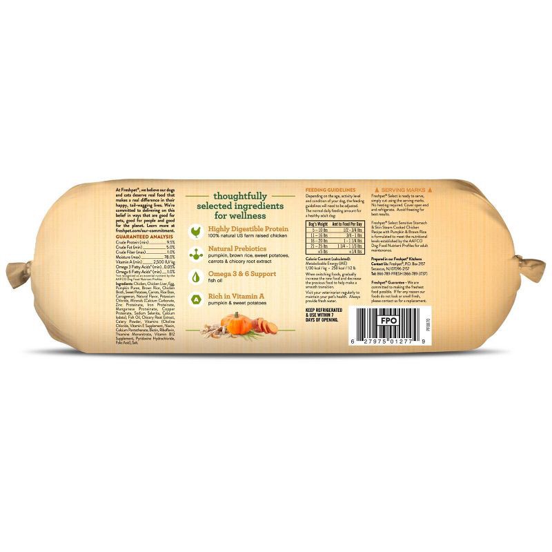 slide 2 of 2, Freshpet Select Roll Sensitive Stomach & Skin Chicken Recipe Refrigerated Wet Dog Food - 1.5lbs, 1.5 lb