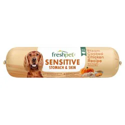 Freshpet Select Roll Sensitive Stomach & Skin Chicken Recipe Refrigerated Wet Dog Food - 1.5lbs: No Preservatives, Meat As First Ingredient