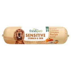 Freshpet Select Roll Sensitive Stomach & Skin Chicken Recipe Refrigerated Wet Dog Food - 1.5lbs: No Preservatives, Meat As First Ingredient