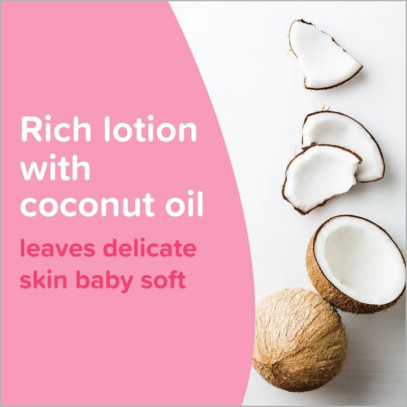 slide 5 of 7, Johnson's Moisturizing Mild Pink Baby Body Lotion, Coconut Oil for Delicate Skin, Hypoallergenic - 3.4 fl oz, 3.4 fl oz