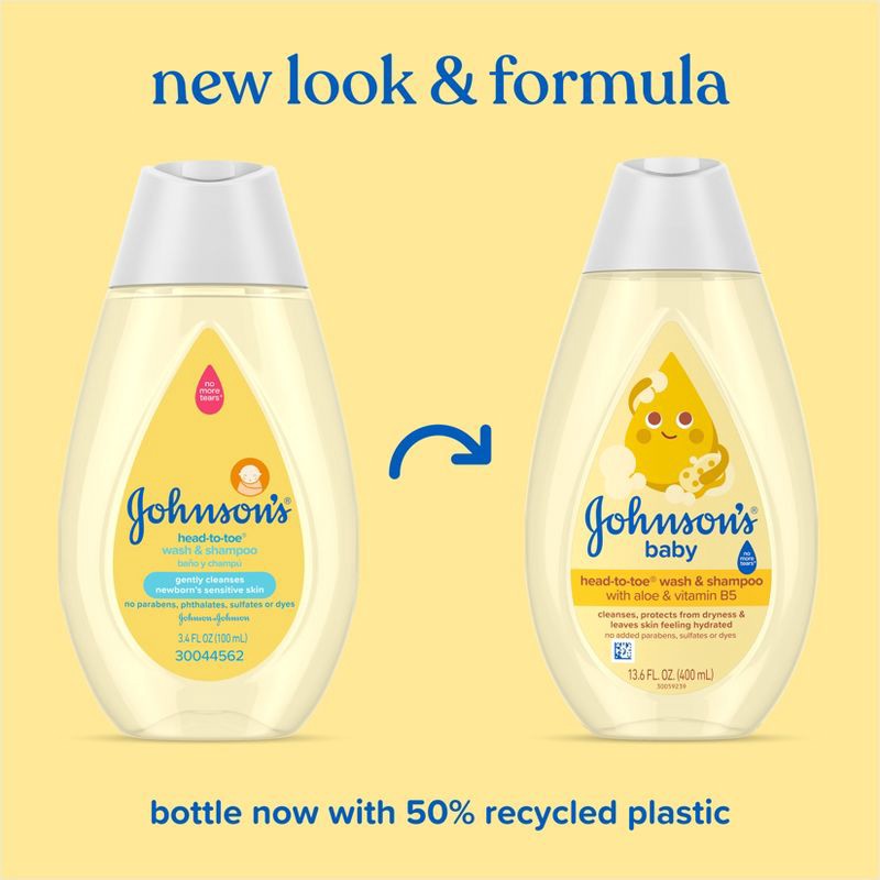 slide 3 of 8, Johnson's Head-To-Toe Gentle Baby Body Wash & Shampoo, Travel Size - 3.4 fl oz, 3.4 fl oz