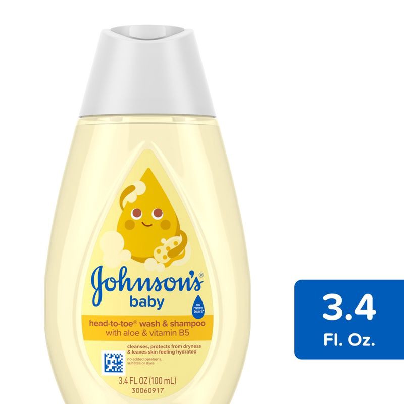 slide 1 of 8, Johnson's Head-To-Toe Gentle Baby Body Wash & Shampoo, Travel Size - 3.4 fl oz, 3.4 fl oz