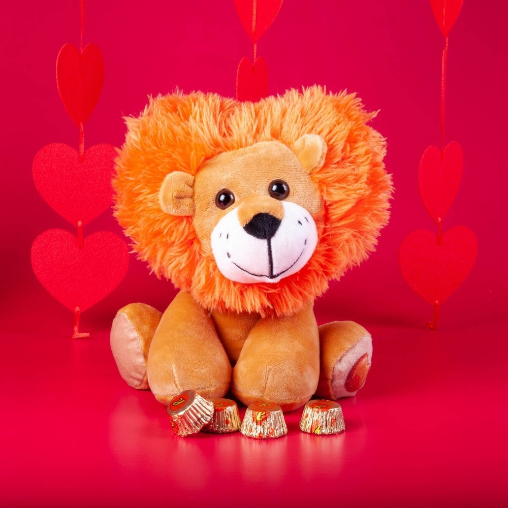 slide 2 of 3, Galerie Valentine's Day Lion with Reese's Miniatures, 1.2 oz