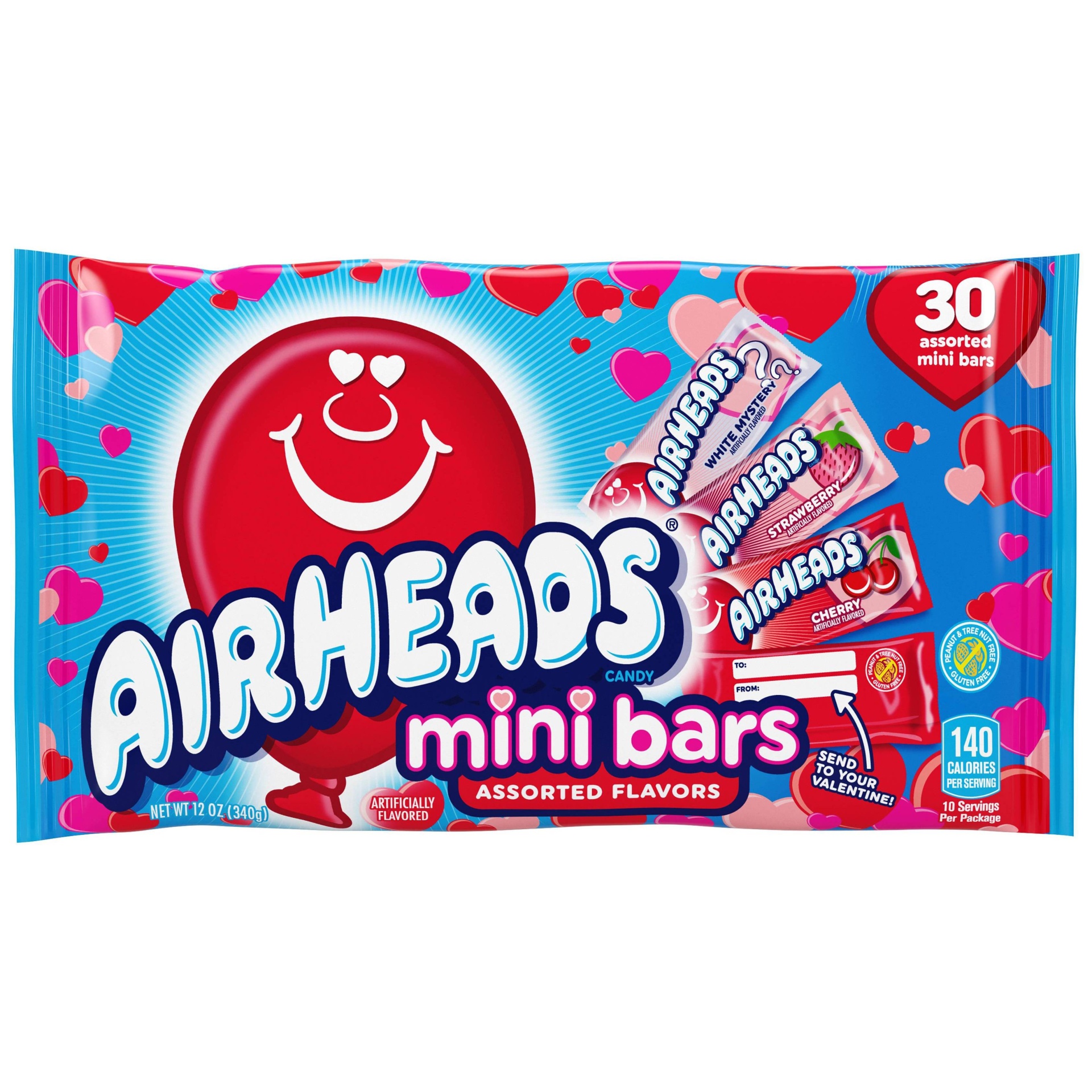 slide 1 of 3, Airheads Valentine's Day Exchange Mini Bars Bag, 30 ct; 12 oz