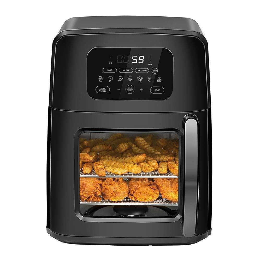 slide 1 of 8, Chefman Turbofry Air Oven with Auto-Stir Function - Black, 1 ct