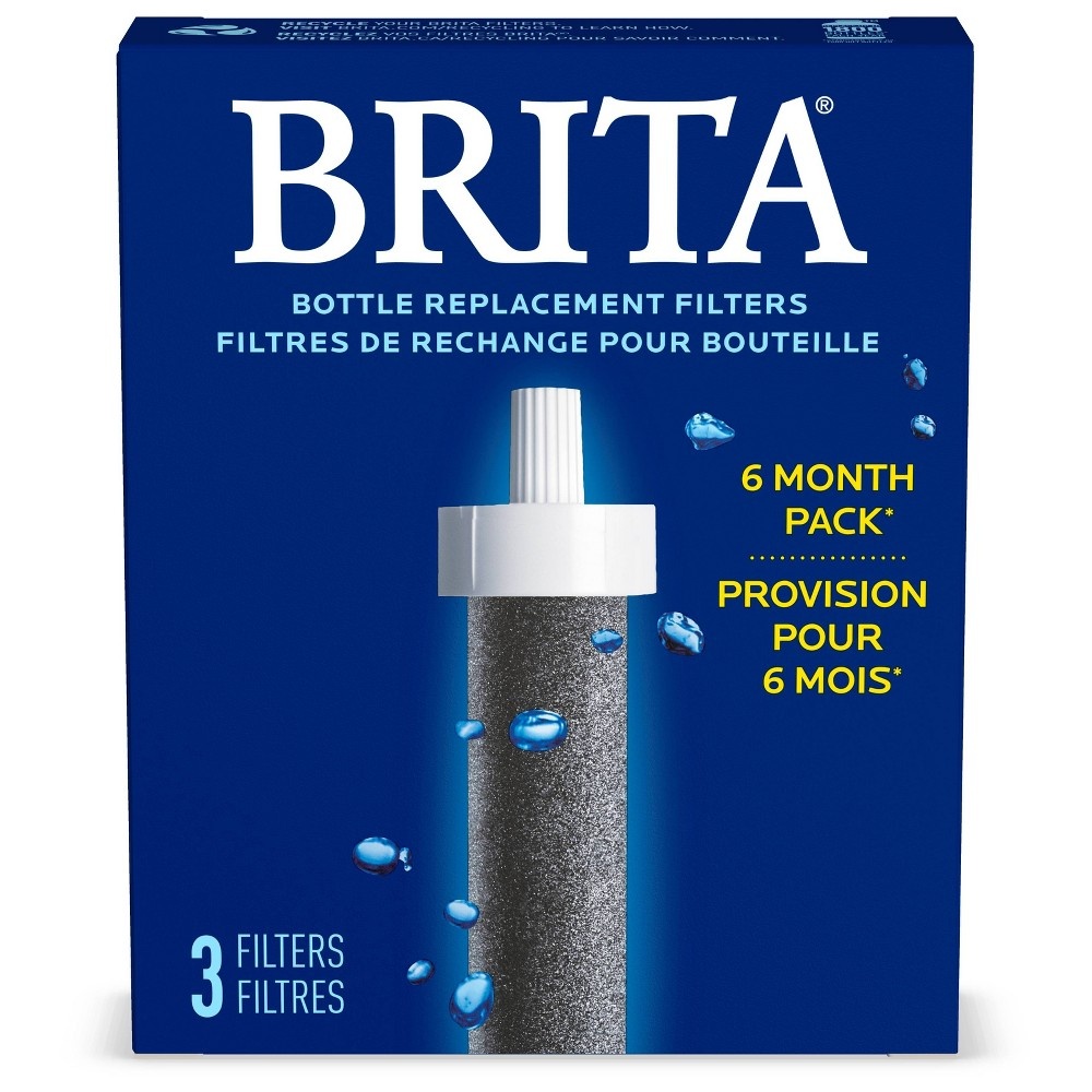 slide 2 of 6, Brita 3ct Bottle Filter - Black, 3 ct