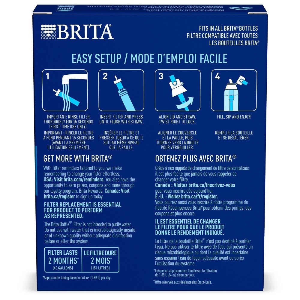 slide 3 of 6, Brita 3ct Bottle Filter - Black, 3 ct