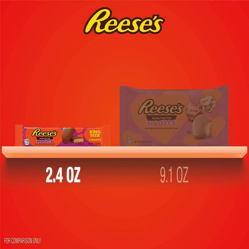 slide 7 of 7, Reese's Valentine's Day Peanut Butter Candy King Size - 2.4oz/2ct, 2.4 oz, 2 ct