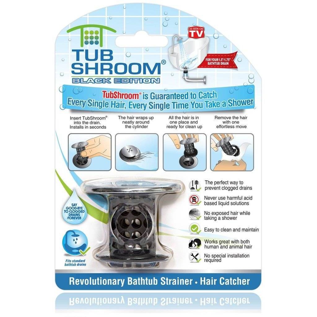 slide 1 of 5, As Seen on TV TubShroom Drain Protector Black, 1 ct