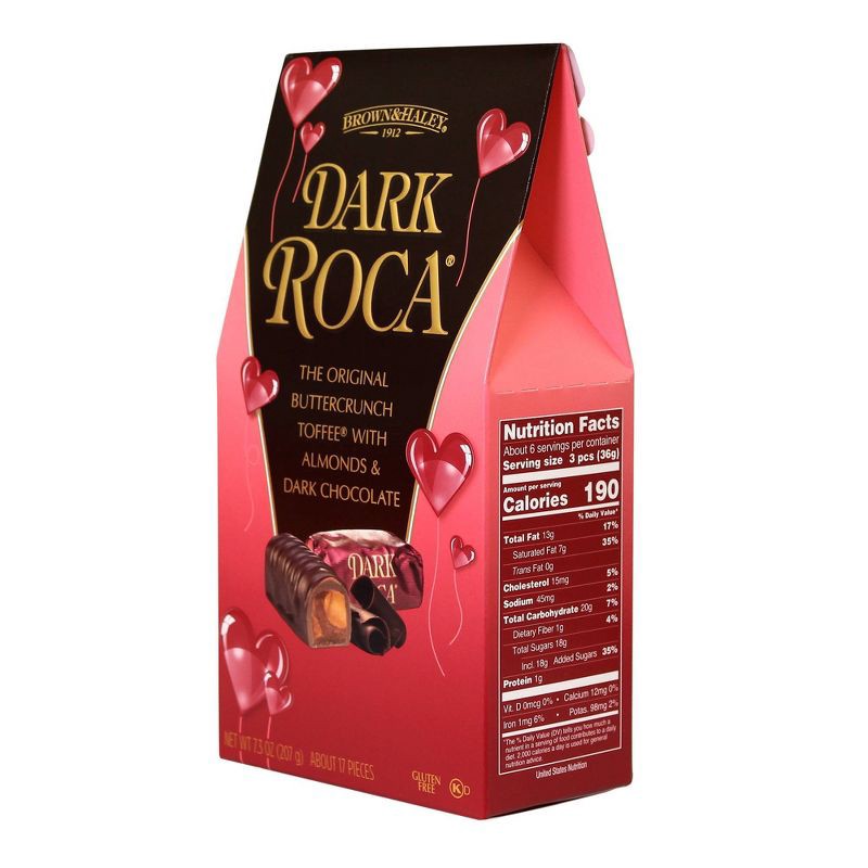 slide 3 of 3, Almond Roca Dark Roca Valentine's Day Buttercrunch Toffee with Almonds & Dark Chocolate - 7.3oz, 7.3 oz