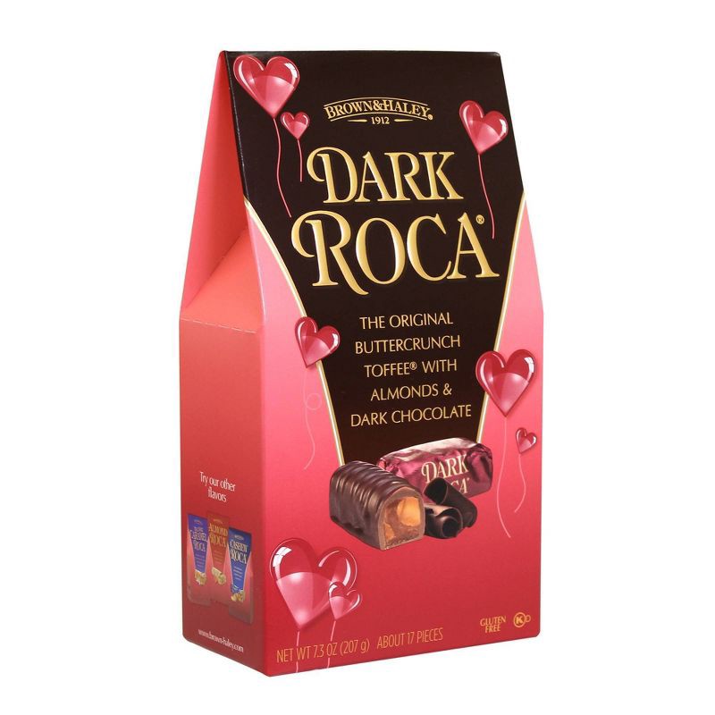 slide 2 of 3, Almond Roca Dark Roca Valentine's Day Buttercrunch Toffee with Almonds & Dark Chocolate - 7.3oz, 7.3 oz