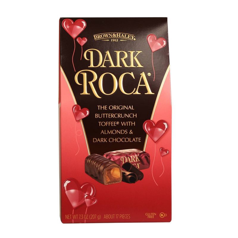 slide 1 of 3, Almond Roca Dark Roca Valentine's Day Buttercrunch Toffee with Almonds & Dark Chocolate - 7.3oz, 7.3 oz