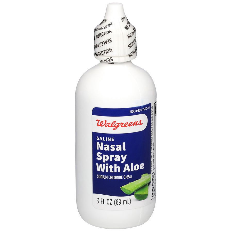 slide 3 of 4, Walgreens Saline Nasal Spray With Aloe, 3 fl oz