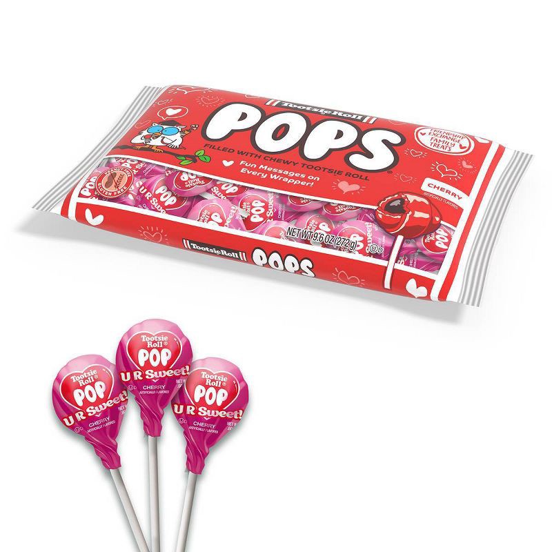 slide 3 of 3, Tootsie Pops Tootsie Roll Valentine's Cherry Pops Candy - 9.6oz, 9.6 oz