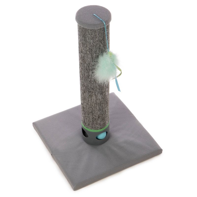 slide 3 of 8, SmartyKat Playful Post Ball Track & Carpet Cat Scratching Post, 1 ct