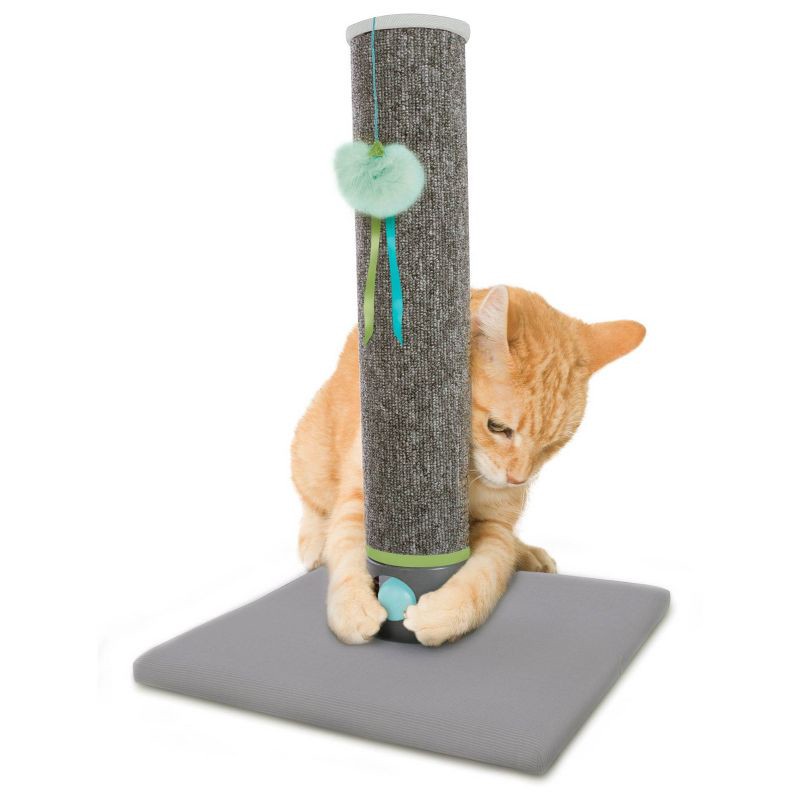 slide 2 of 8, SmartyKat Playful Post Ball Track & Carpet Cat Scratching Post, 1 ct