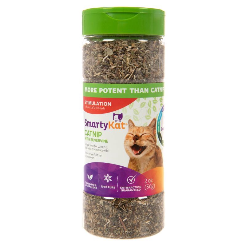 slide 1 of 1, SmartyKat Silvervine & Catnip Blend Shaker Canister Cat Treats - 2oz, 2 oz