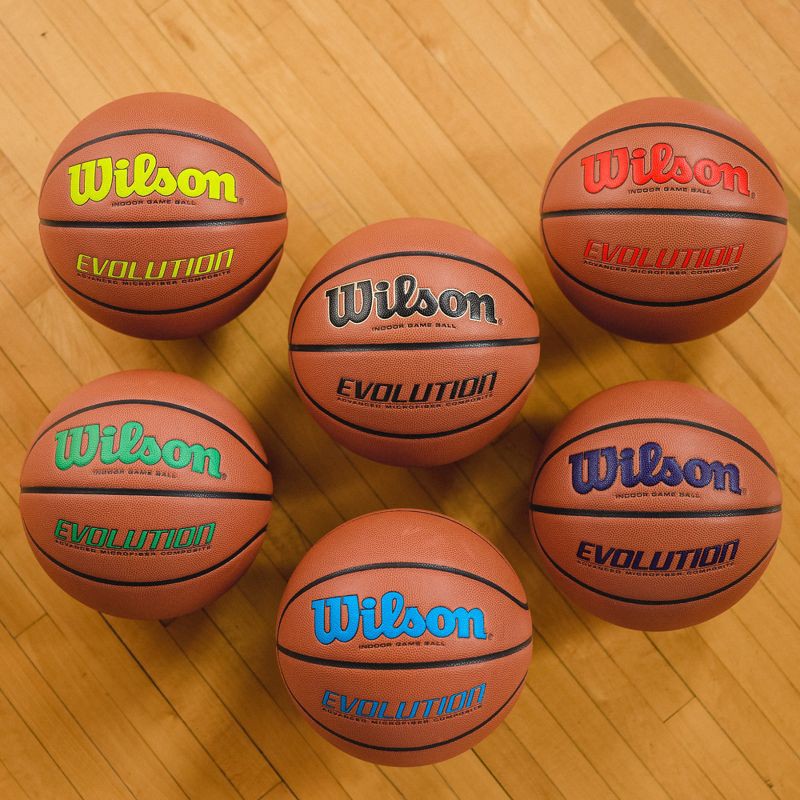 slide 4 of 7, Wilson 29.5" Evolution Basketball: Composite Leather, Indoor/Outdoor Use, 1 ct