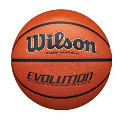 Wilson 29.5" Evolution Basketball: Composite Leather, Indoor/Outdoor Use
