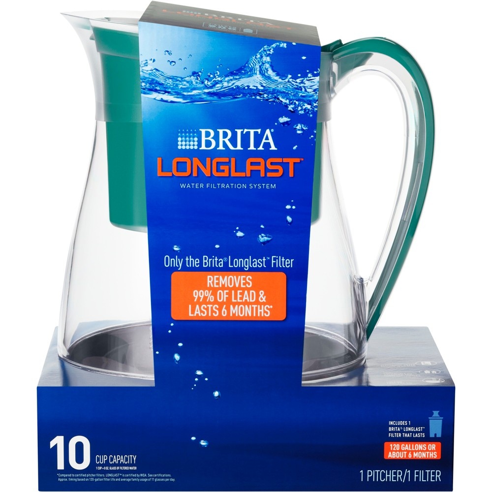 slide 6 of 6, Brita Monterey Pitcher With 'Longlast' Green, 1 ct