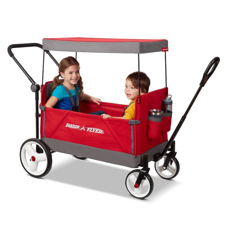 slide 2 of 18, Radio Flyer Convertible Stroller Wagon with Canopy, 1 ct