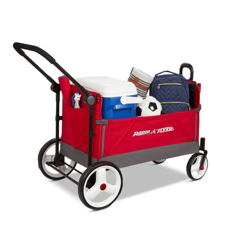 slide 14 of 18, Radio Flyer Convertible Kid & Cargo Stroller Wagon with Canopy: Steel & Plastic Frame, 1 ct