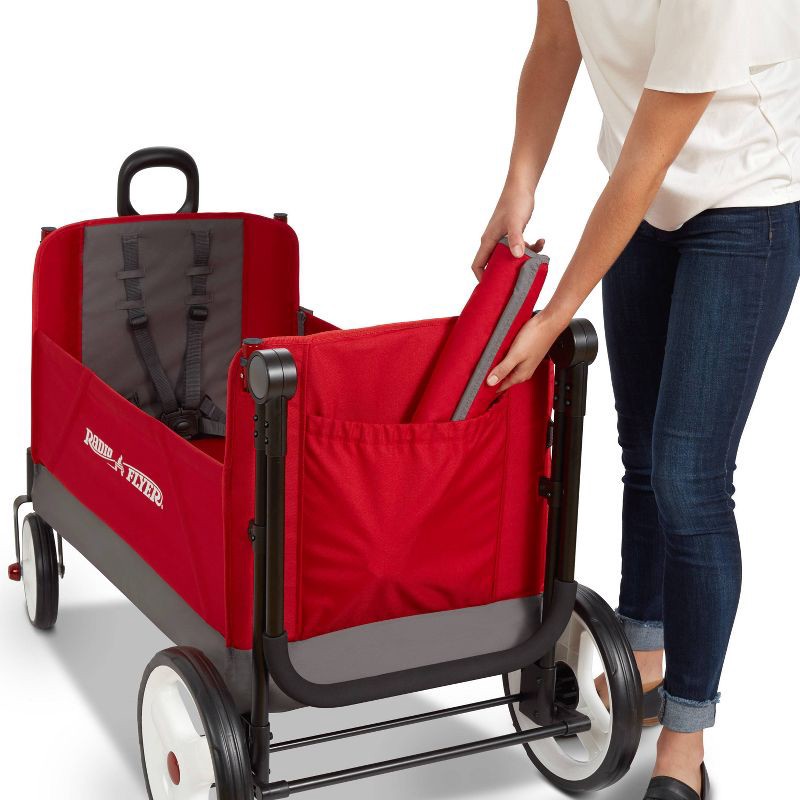 slide 16 of 18, Radio Flyer Convertible Kid & Cargo Stroller Wagon with Canopy: Steel & Plastic Frame, 1 ct