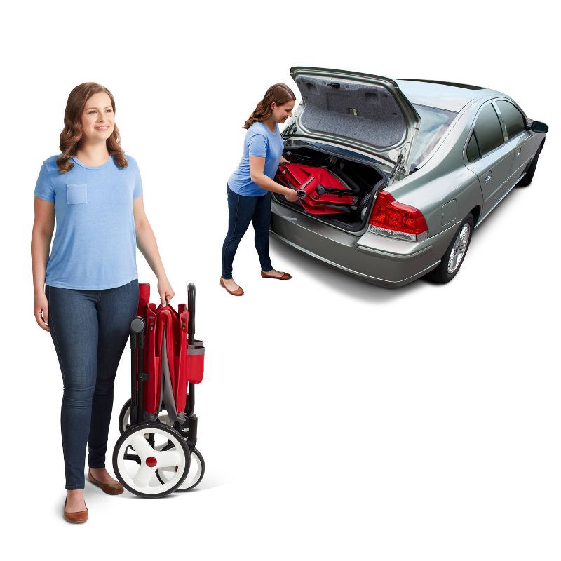 slide 7 of 18, Radio Flyer Convertible Kid & Cargo Stroller Wagon with Canopy: Steel & Plastic Frame, 1 ct