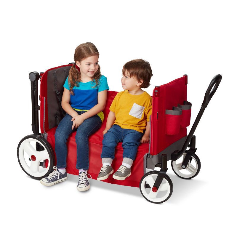 slide 10 of 18, Radio Flyer Convertible Kid & Cargo Stroller Wagon with Canopy: Steel & Plastic Frame, 1 ct
