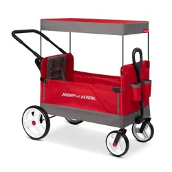 Radio Flyer Convertible Kid & Cargo Stroller Wagon with Canopy: Steel & Plastic Frame