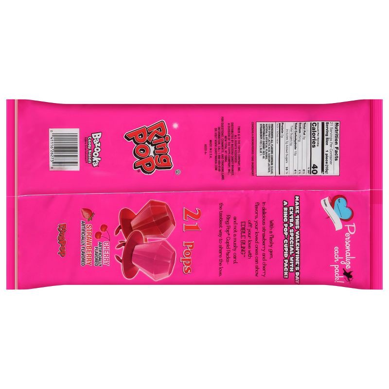 slide 3 of 4, Ring Pop Valentine's Laydown Bag - 7.4oz/21ct, 7.4 oz, 21 ct