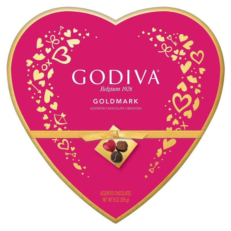 slide 1 of 1, Godiva Valentine's Day Goldmark Assorted Chocolate Heart Box - 9oz, 9 oz