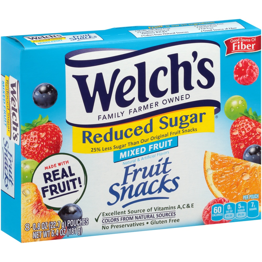 slide 3 of 9, Welch's Fruit Snacks Reduced Sugar Mixed Fruit, 8 ct; 6.4 oz