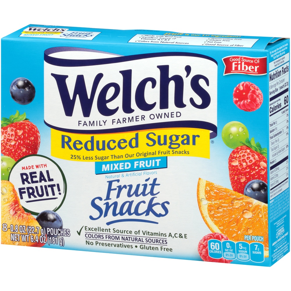 slide 4 of 9, Welch's Fruit Snacks Reduced Sugar Mixed Fruit, 8 ct; 6.4 oz