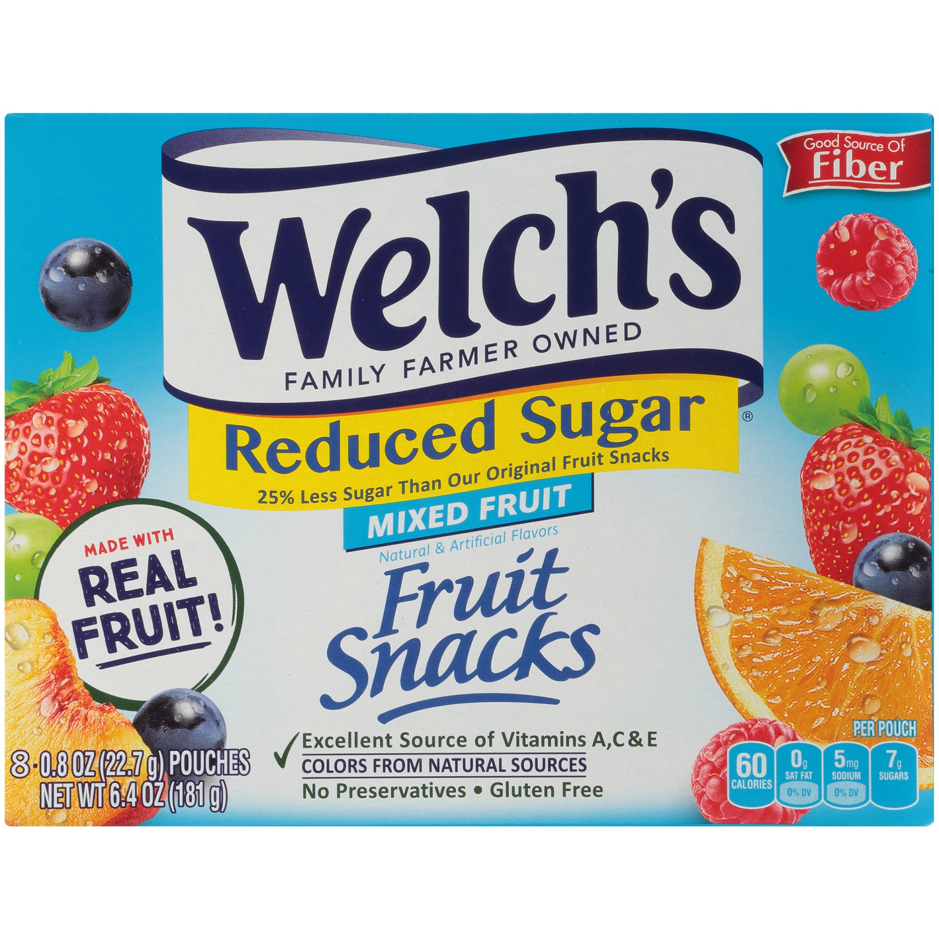slide 7 of 9, Welch's Fruit Snacks Reduced Sugar Mixed Fruit, 8 ct; 6.4 oz