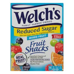 Welch's Reduced Sugar Mixed Fruit Fruit Snacks 0.8oz Pouches - 8Ct Box