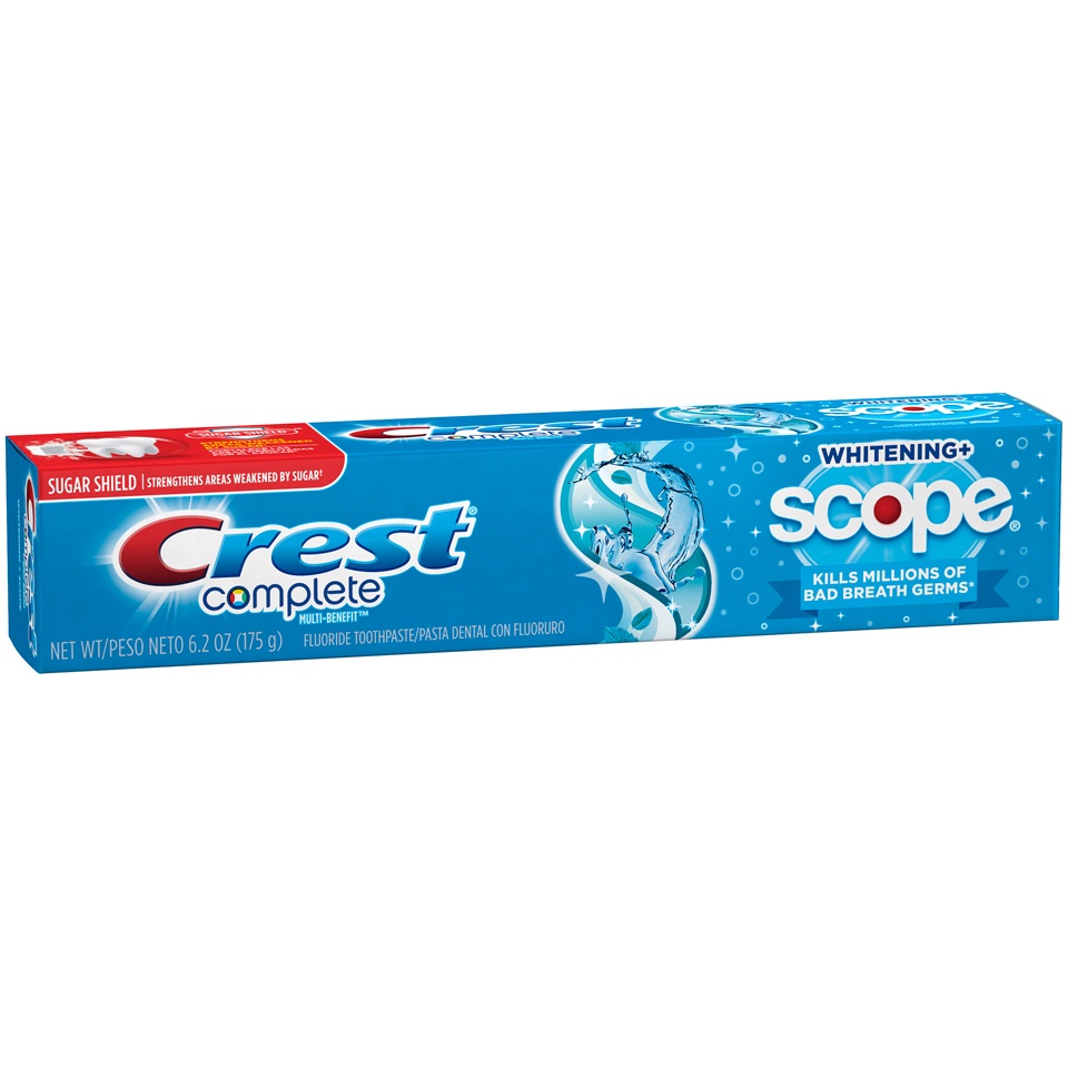 slide 3 of 3, Crest Complete Whitening + Scope Cool Multi-Benefit Toothpaste - Peppermint, 6.2 oz