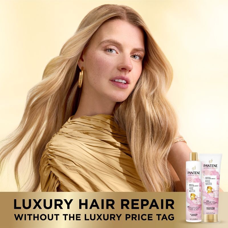 slide 6 of 9, Pantene Sulfate Free Rose Water Shampoo and Conditioner Dual Pack, Nutrient Blends - 17.6 fl oz, 17.6 fl oz