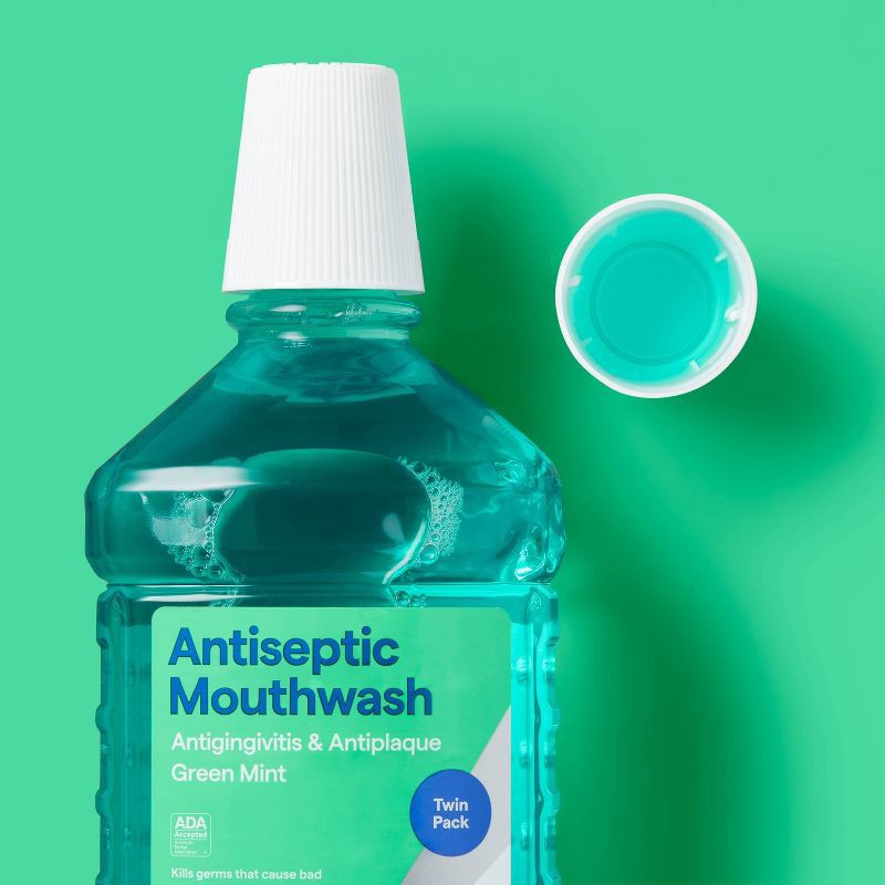 slide 2 of 4, Antiseptic Mouthwash Spring Mint - 101.44 fl oz/2pk - up&up™, 101.44 fl oz, 2 ct