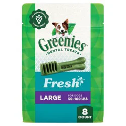 Greenies Large Chewy Dental Dog Treats Fresh Spearmint - 12oz/8ct