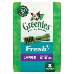 Greenies Large Chewy Dental Dog Treats Fresh Spearmint - 12oz/8ct