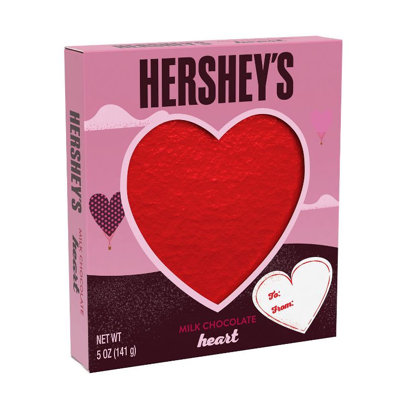 slide 1 of 1, Hershey's Valentine's Day Milk Chocolate Solid Heart Candy Gift Box - 5oz, 5 oz