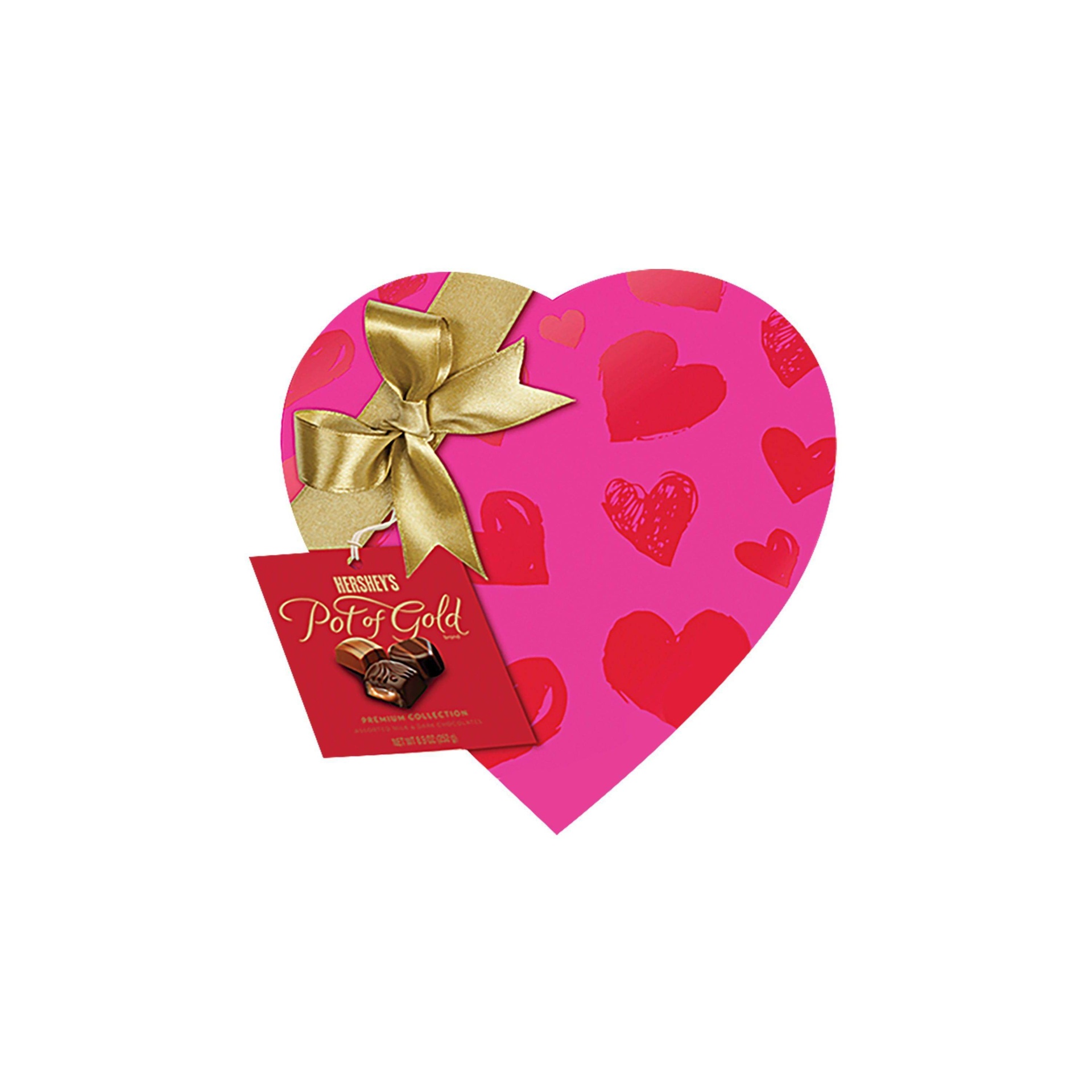 slide 1 of 1, Hershey's Assorted Chocolates Pot of Gold Valentine's Heart Box, 8.9 oz