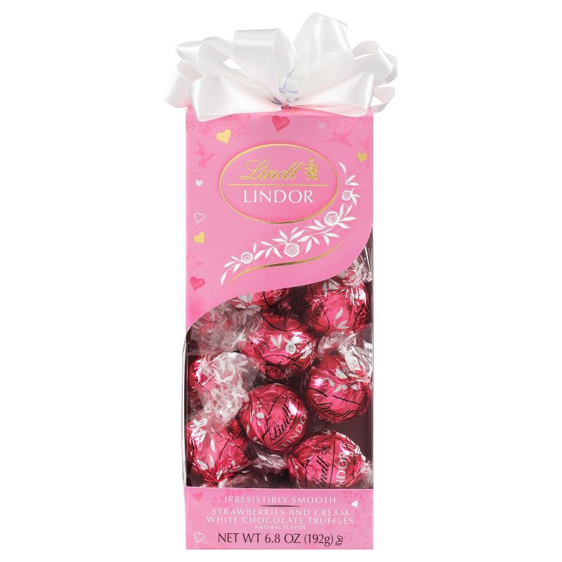 slide 2 of 8, Lindt Lindor Valentine's Strawberries and Cream White Chocolate Truffles - 6.8oz, 6.8 oz