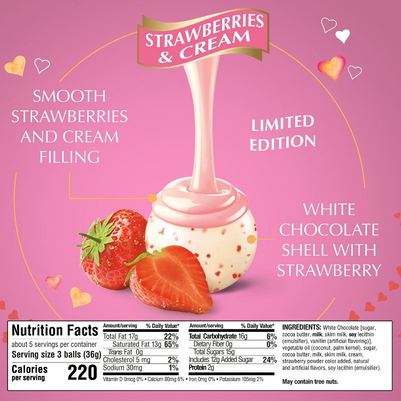 slide 6 of 8, Lindt Lindor Valentine's Strawberries and Cream White Chocolate Truffles - 6.8oz, 6.8 oz