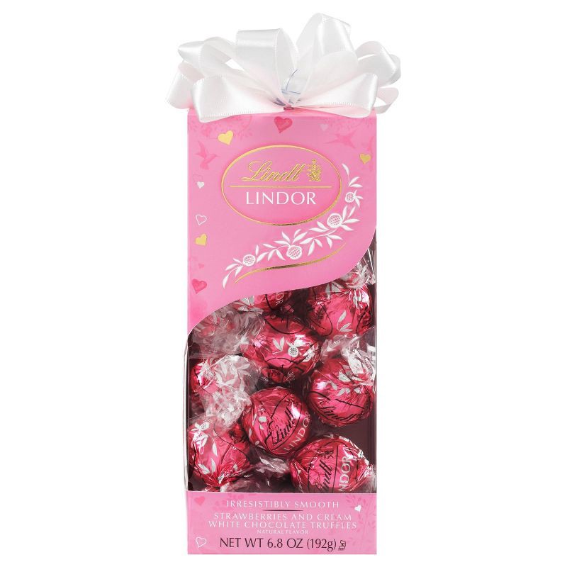 slide 5 of 7, Lindt Lindor Valentine's Strawberries and Cream White Chocolate Truffles - 6.8oz, 6.8 oz