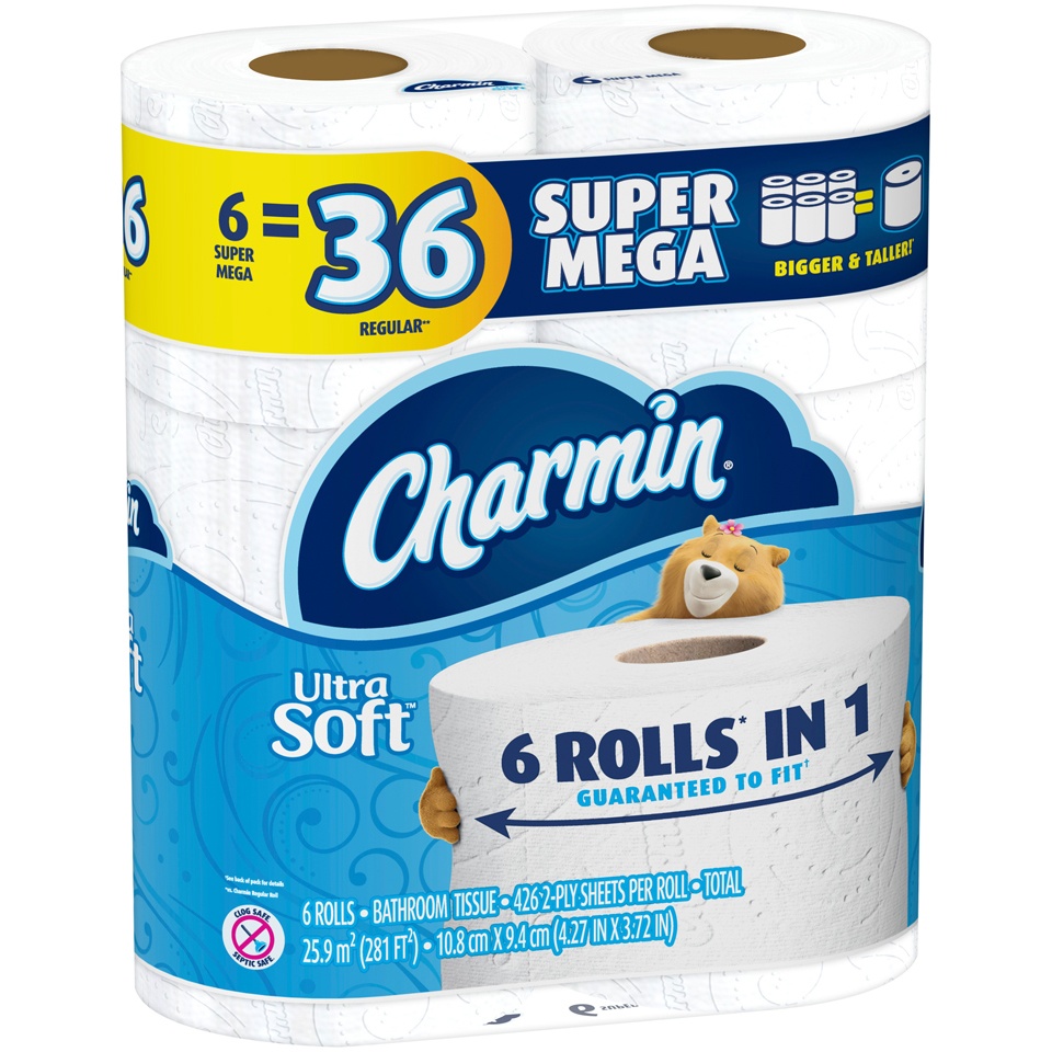 slide 2 of 3, Charmin Ultra Soft Toilet Paper, 6 ct