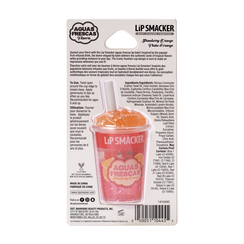 slide 3 of 3, Lip Smacker Aguas Frescas Lip Balm - Strawberry Orange - 0.26oz, 0.26 oz