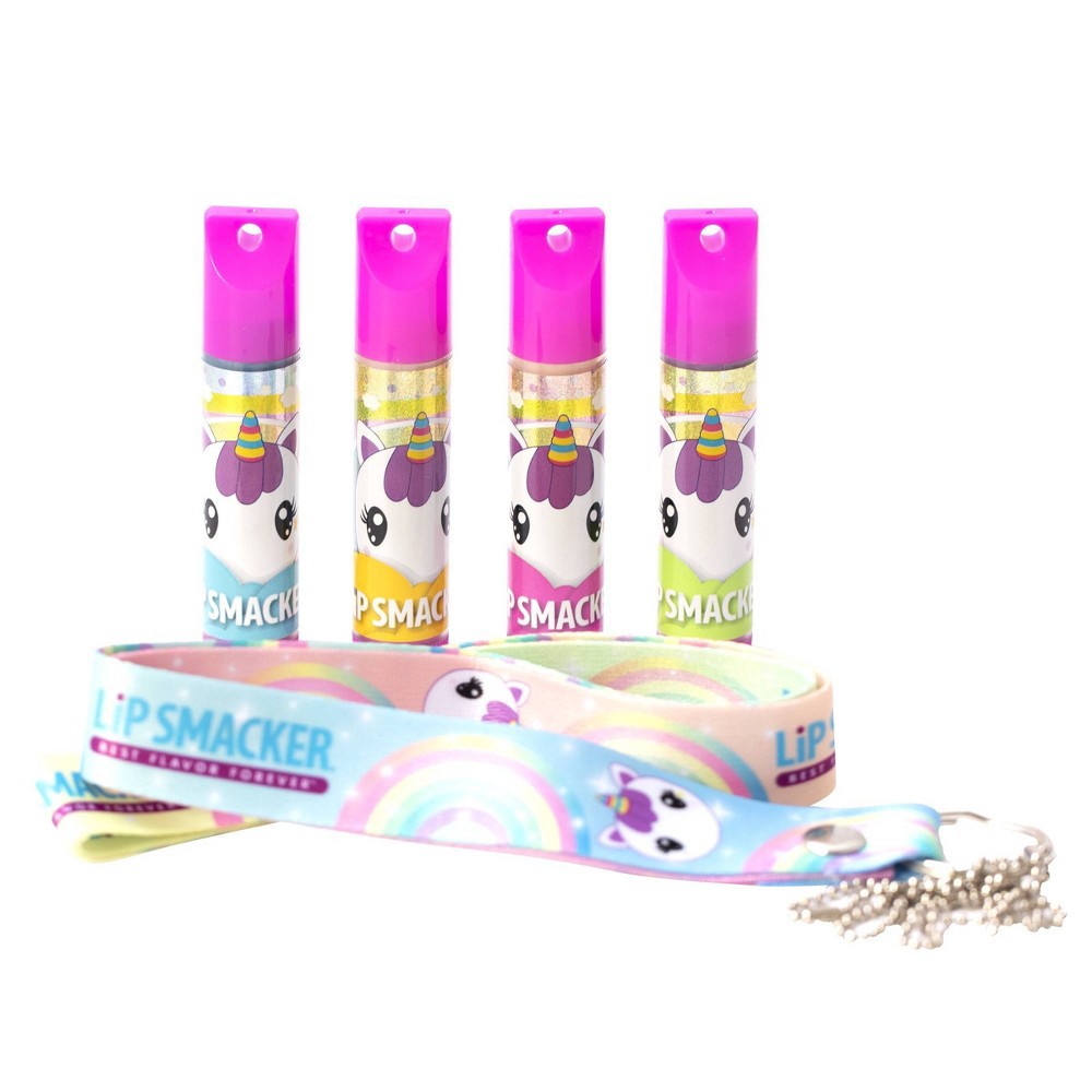 slide 3 of 3, Lip Smacker Lanyard Lip Balm - Unicorn - 4pc/0.56oz, 4 ct, 0.56 oz